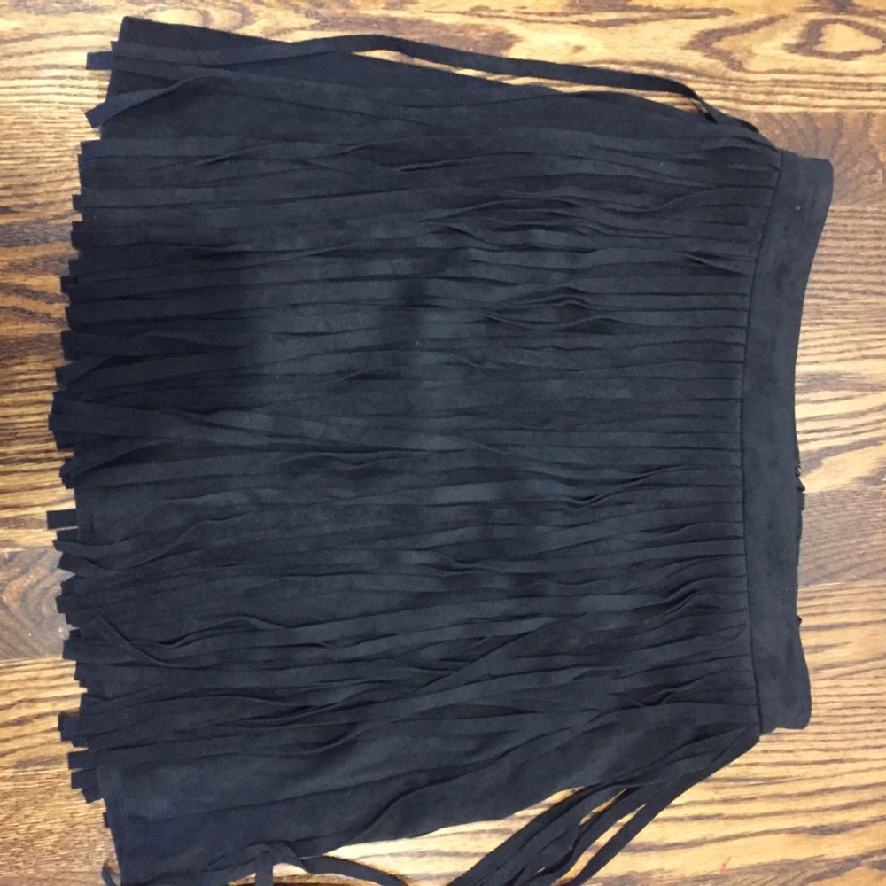 Black fringe skirt